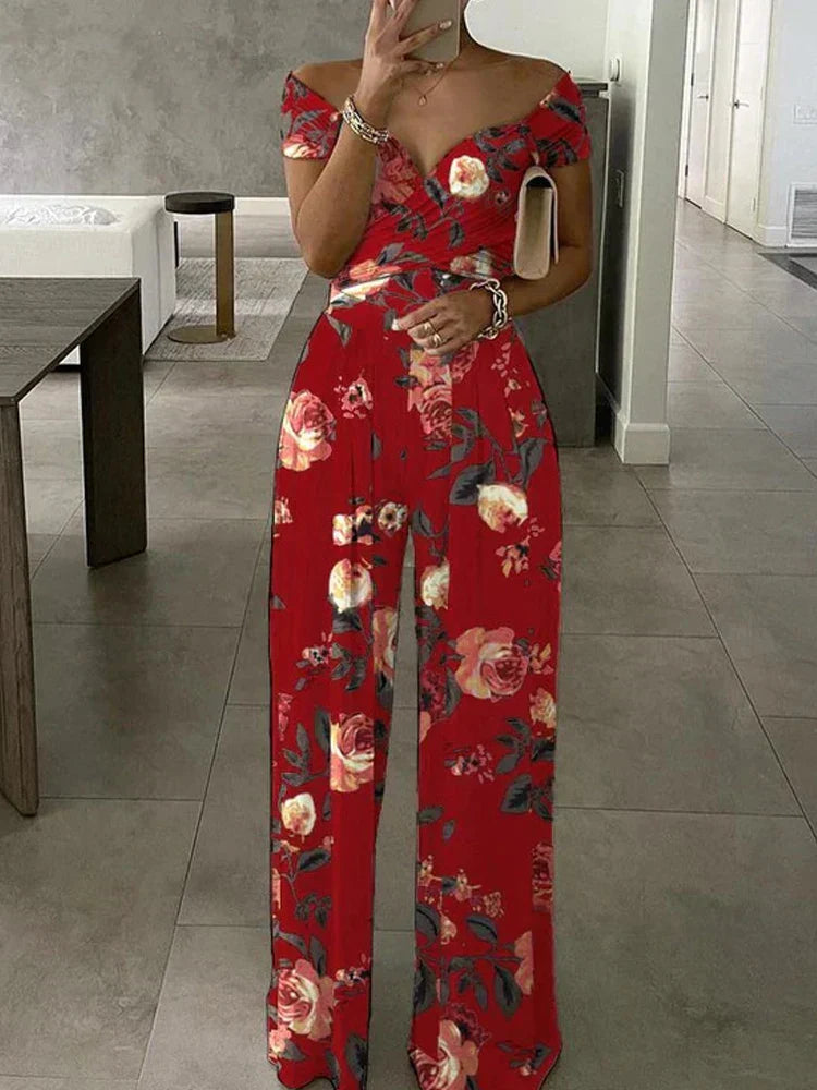 Tuta Floreale Senza Maniche