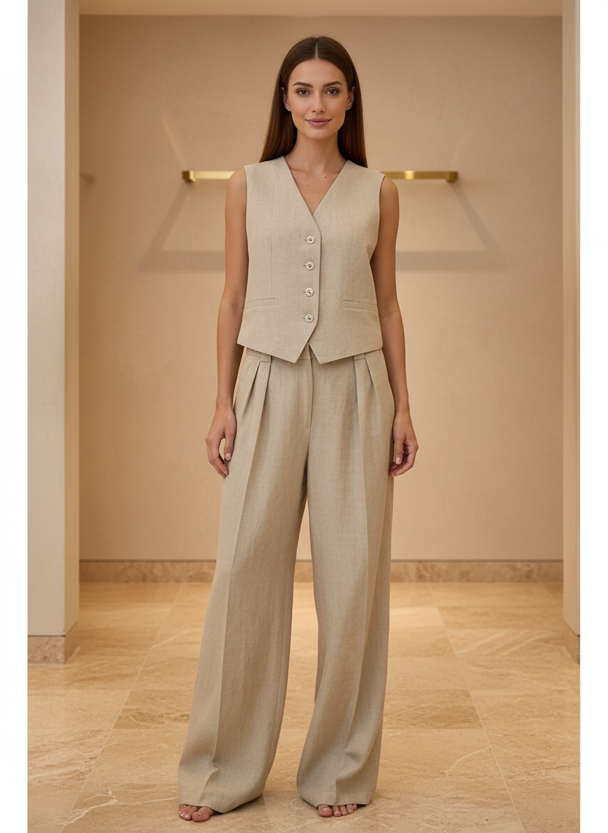 Completo Blusa Scollo V e Pantaloni